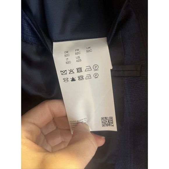 BOSS Huge Genius Wool Blue Tonal Slim Fit Suit Drago Super 160 42S US 52C IT - Picture 5 of 9